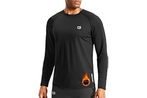 G Gradual Men's Thermal Shirts Long Sleeve Athletic Workout T-Shirts Crewneck Fleece Lind Base Layer for Men Cold Weather