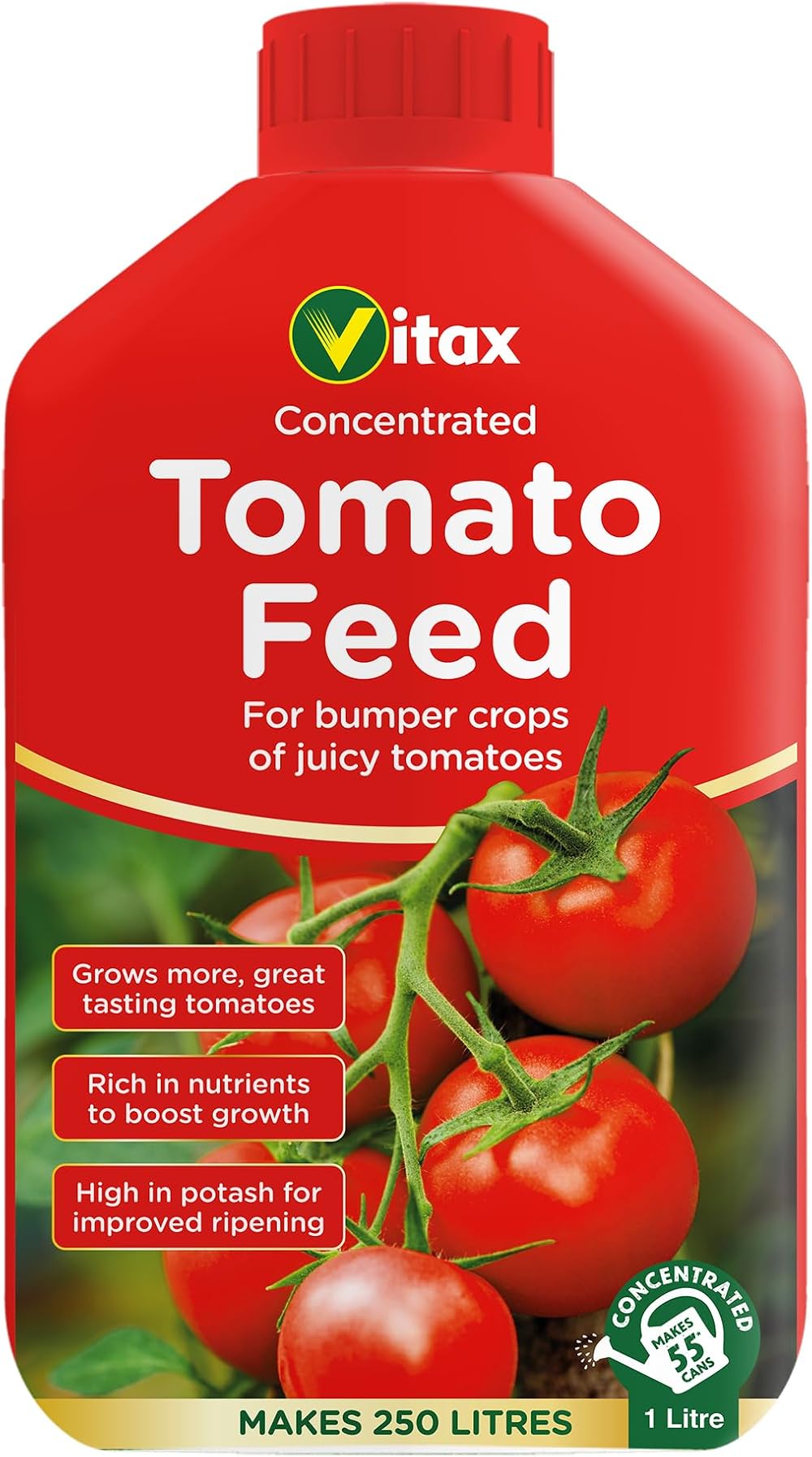 Vitax 1L Liquid Tomato Feed Plant Fertilizer Grow Bags Outdoors Indoor High