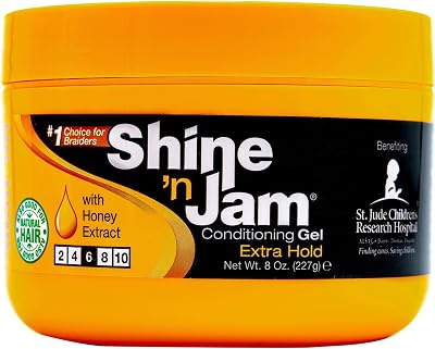 Ampro Shine 'n Jam Gel Extra Hold Styling Moisturizing Non-Flaking 8 oz