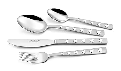 La Table dAlbert 939000 Valentin - Cubertería de 24 piezas (acero inoxidable)