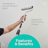 Harris 9in Walls Ceilings Paint Roller Set 4 Medium Pile Sleeves Frame Tray view 6