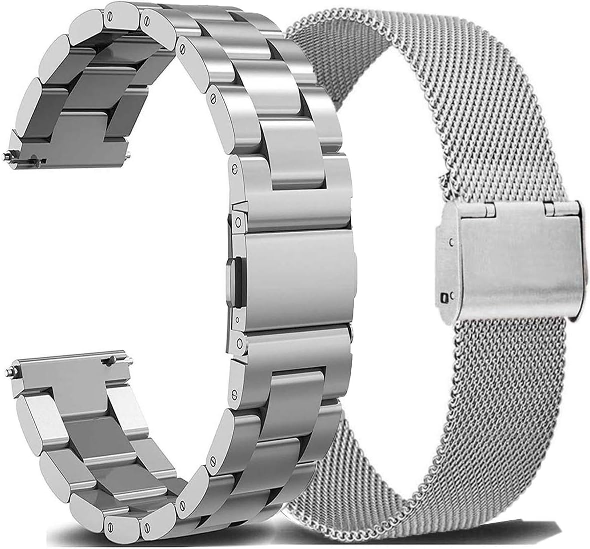 Amazon Com Otopo Metal Strap Compatible Galaxy Watch Active 2 44mm 40mm Bands 20mm Stainless Steel Solid Wristbands Bracelet For Samsung Galaxy Watch Active2 Active 42mm Smartwatch Silver