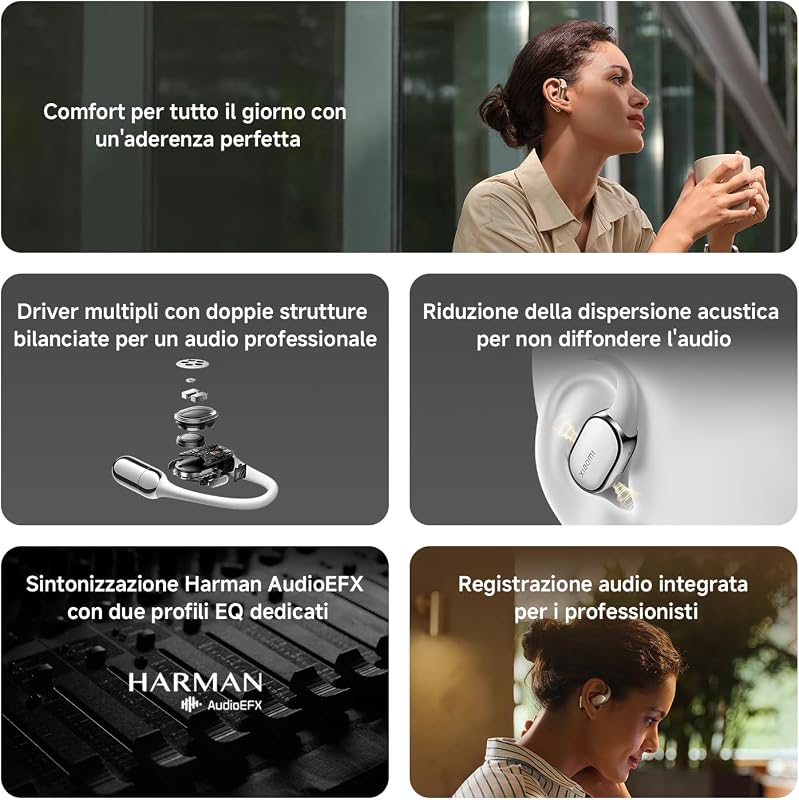 OpenWear Stereo Pro Open-Ear Auricolari, 45h Batteria, Oro Sabbia
