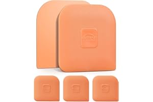 CLUEAPOP Pan Scraper, Pan Scrapers Dish Scraper Tool Kitchen Set, 5 Pack Food Scraper Pot Scraper, Cast Iron Cleaner Scraper Iron Skillet Scraper Scrubber for Cleaning Grease, Kitchen Scrapper