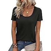 VICHYIE Summer Tops Women Short Sleeve Shirts Beach Vacation Outfits Plus Size Tshirts Casual Loose Clothes