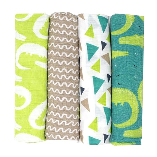 Emma & Noah Mullwindeln | Spucktücher, extra weich und saugfähig 4er Pack 100% Baumwolle, 80x80 cm groß, doppelt gewebt, vers