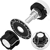 Joinfworld 10K Potentiometer Single Turn Carbon Film Rotary Potentiometer 10K Ohm with A03 Knob &amp; Dial for Inverter Speed Regulation Motor Speed Control