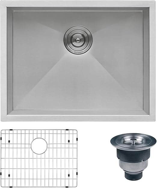 Ruvati 23 Inch Undermount 16 Gauge Zero Radius Kitchen Sink