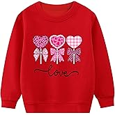 Joctoh Kids Valentines Shirts for Girls Heart Sweatshirt Lovebug Graphic T-Shirts Toddler Valentine Outfit Be Mine Tee 2-10T