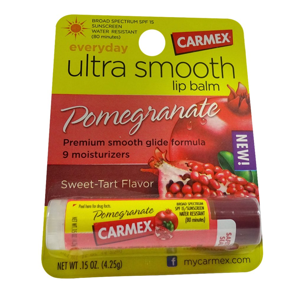 12pc 0.15oz Carmex Ultra Smooth Lip Balm Pomegranate SPF 15 Sunscreen