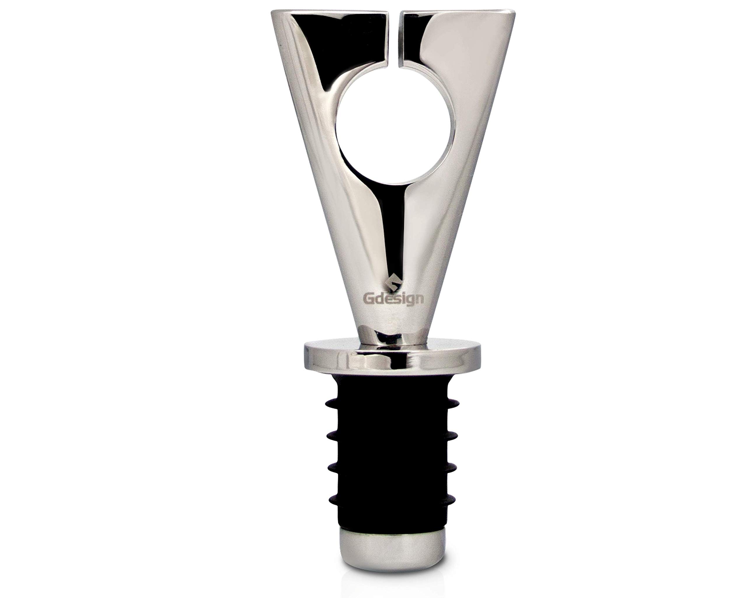 Gdesign Wine Bottle Stopper, Stainless Steel Wine Topper Stoppers, Reusable Wine Corks with Silicone, Wine Accessories Gift for Wine Lovers