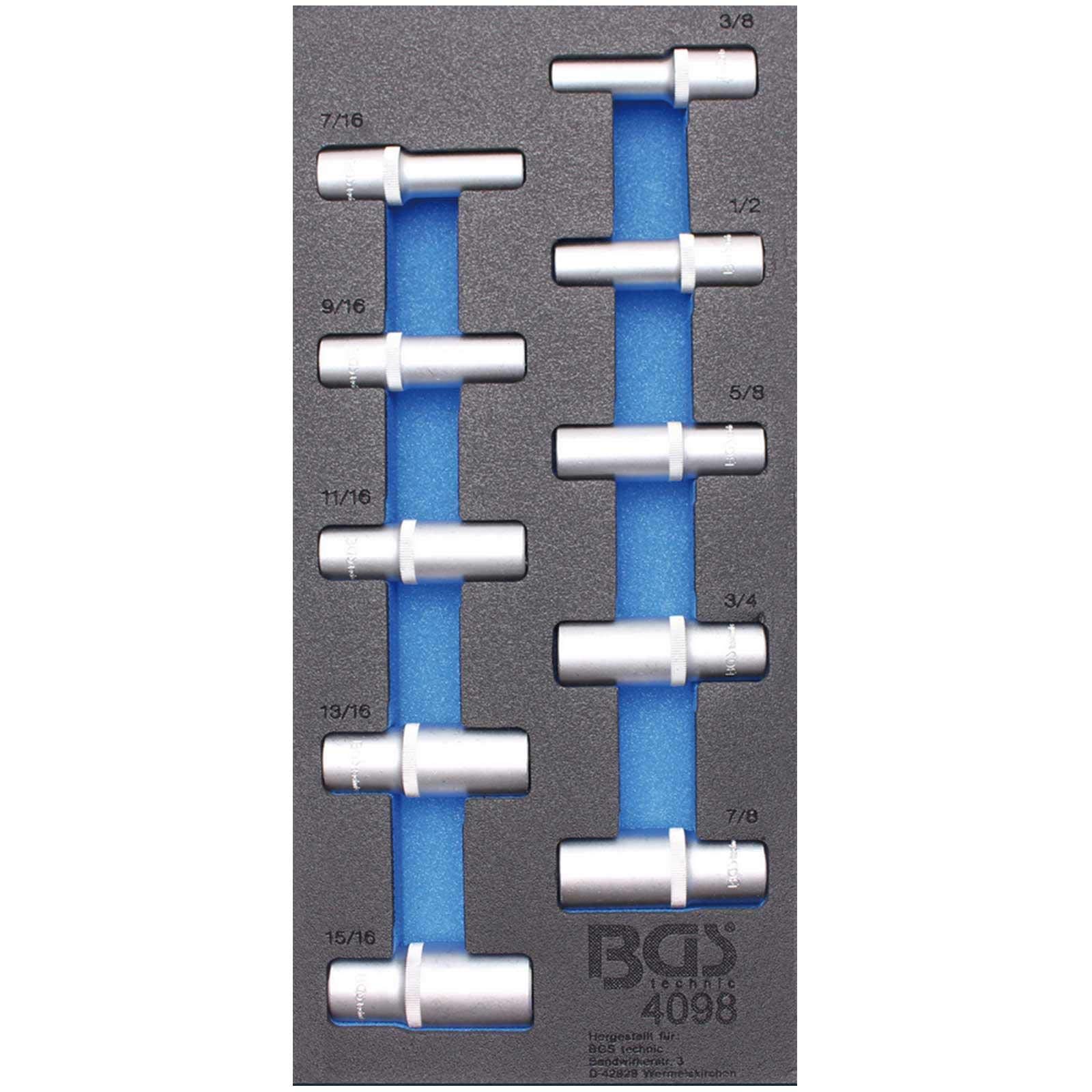 BGS 4098 | Tool Tray 1/3: Sockets | 12.5 mm (1/2") | Inch Sizes | deep | 10 pcs.