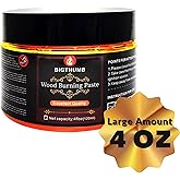 BIGTHUMB Wood Burning Gel Kit 4 OZ | Heat Activated Non-Toxic Paste for DIY Crafting, with Mini Scraper, Template Sticker, Pa