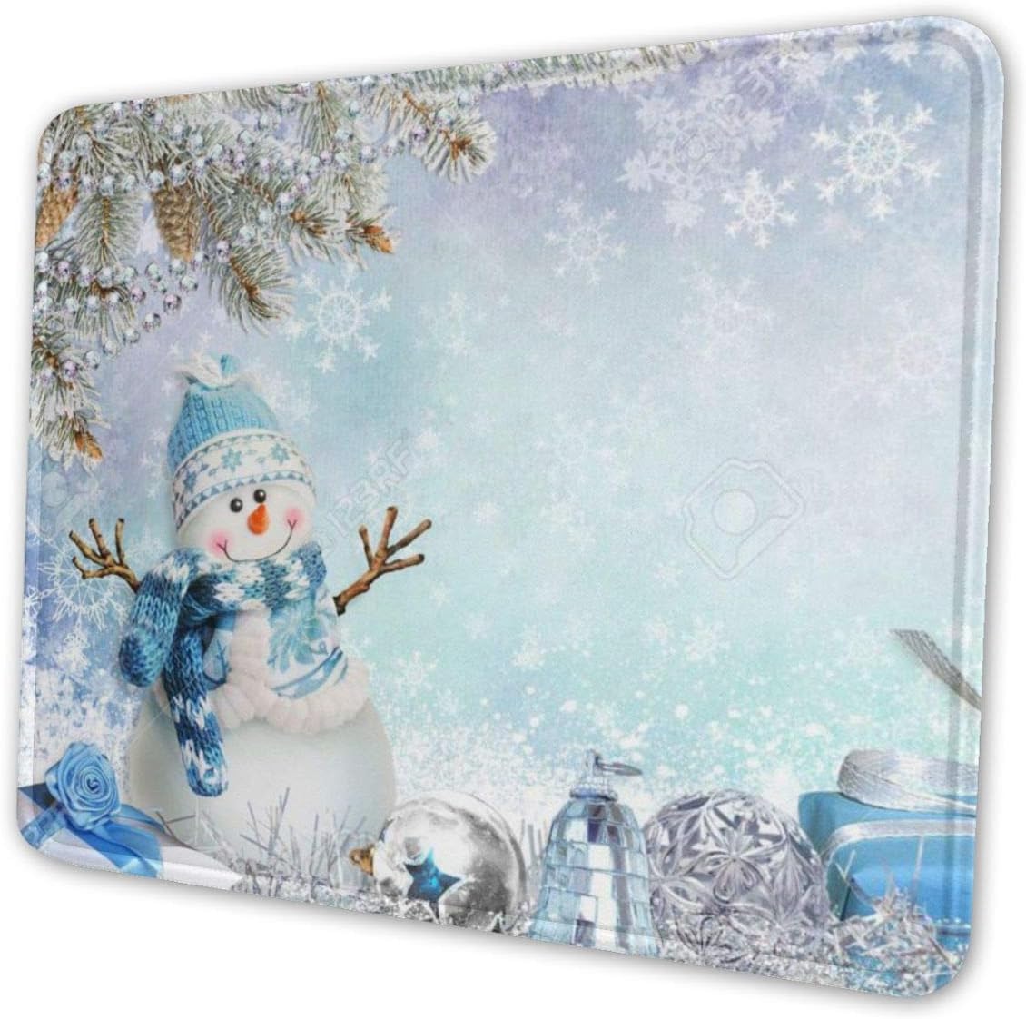 Washable Mouse Pad Winter Snowflake Tree NonSlip Gaming