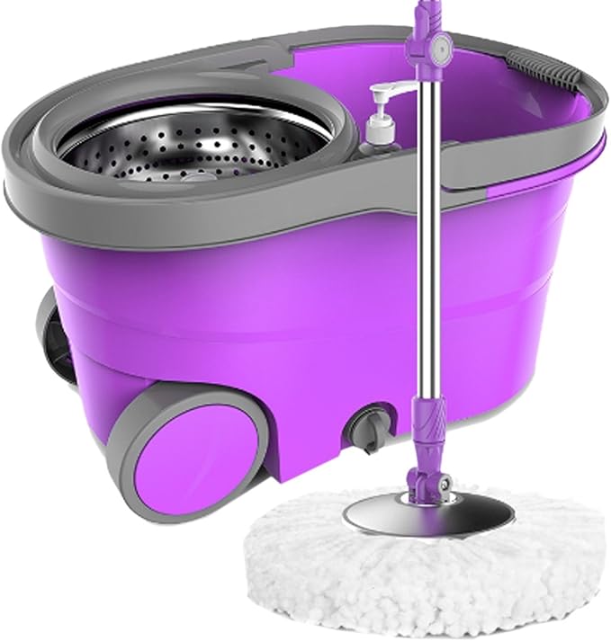 Mop 360 Spin and Bucket Set with 5 Pieces Microfibre Head 360 Degree