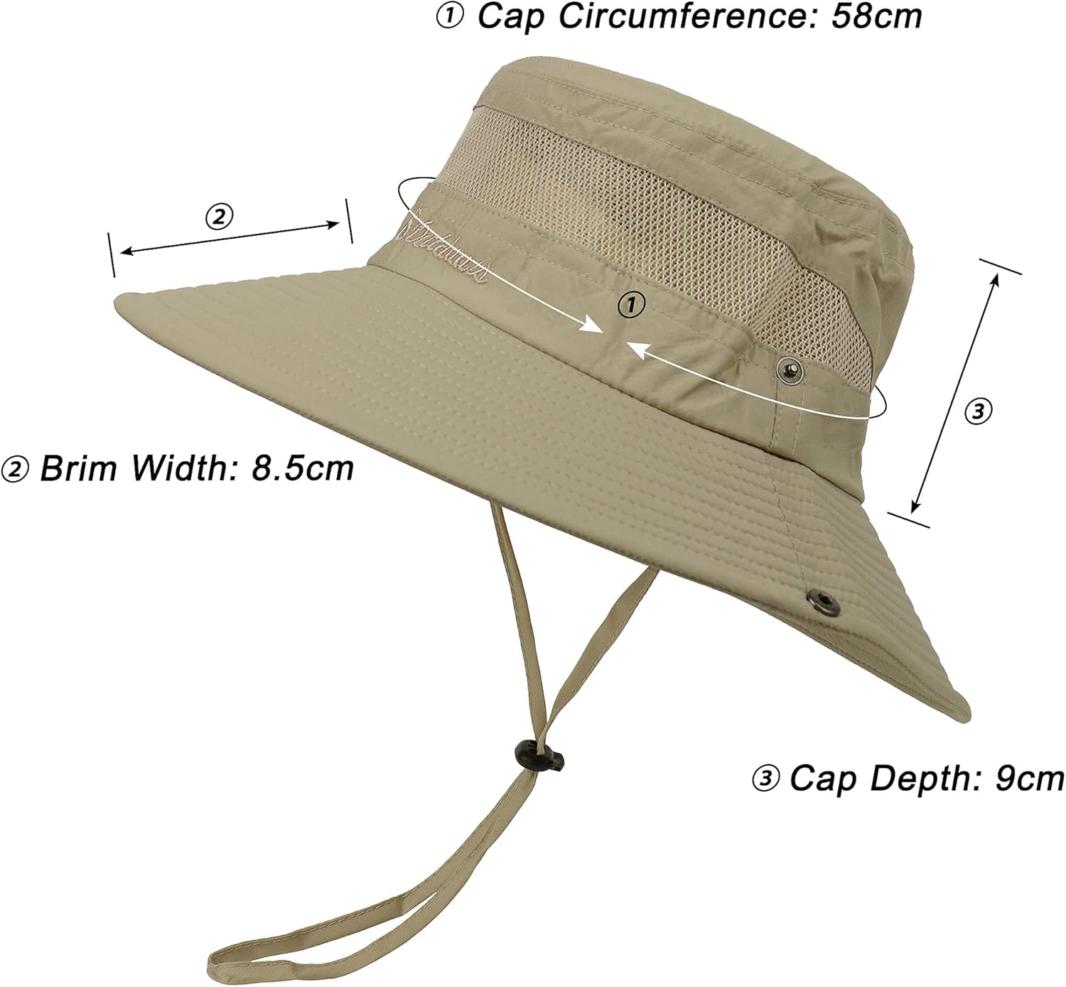 Zando Sun Hat for Men Women Fishing Hat Wide Brim Bonnie Hat for Men Beach Outdoors Fishing Hiking Summer UV Protection Light Grey One Size: Clothing