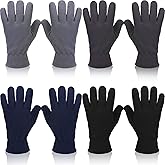SATINIOR 4 Pairs Winter Gloves for Men Women Cold Weather Fleece Gloves Winter Gifts Soft Warm Mittens Outdoor Supplies