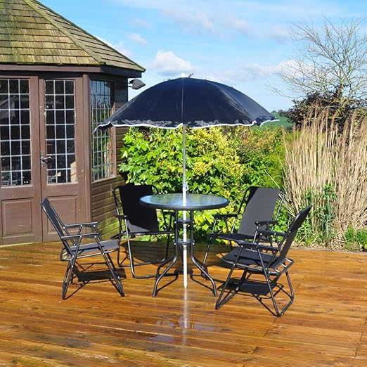 Kingfisher 6 Piece Patio Dining Set 4 Seater Outdoor Garden