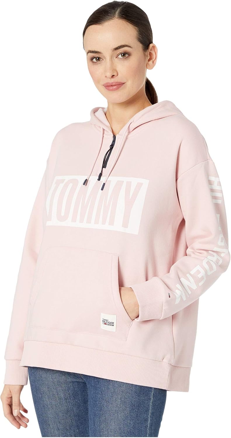 tommy hilfiger pink hoodie women's