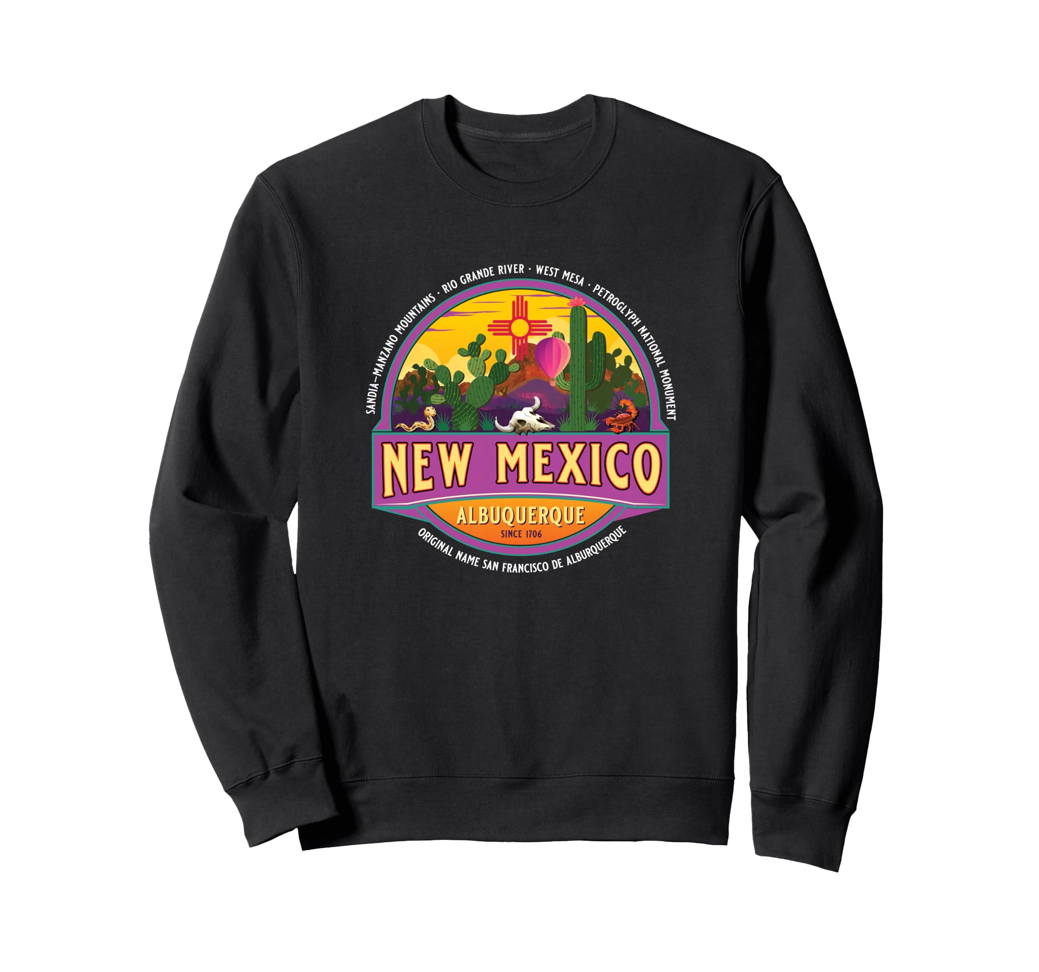 Albuquerque New Mexico USA Balloons Desert Vacation Souvenir Sweatshirt