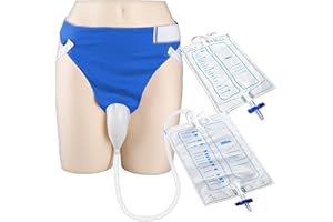YOOGUSTO Wearable Urinal Collector with Reusable Silicone Urine Catheter Bag (2000ml & 1000ml), Portable External Catheter Urine Bag for Men Blue