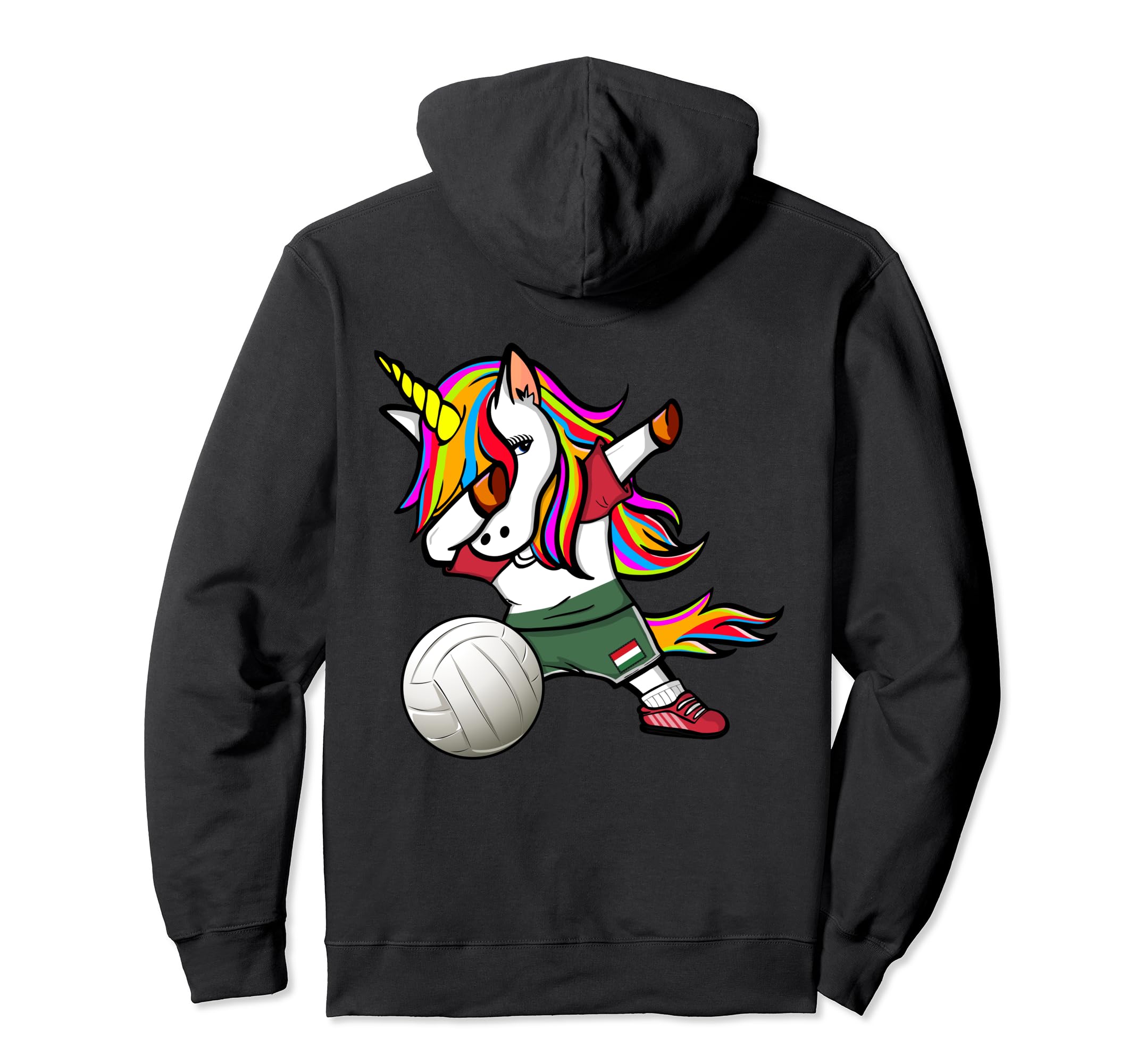 Dab Unicorn Hungary Volleyball Fans Jersey Hungarian Flag Pullover Hoodie