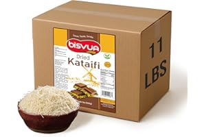 BISVUA Premium Bulk Dried Kataifi 5 kg (11 lbs) - Perfect for Viral Dubai Chocolate Bar Pistachio Stuffed Desserts knafeh, Kunafa, and Middle Eastern Pastries - kataifi shredded fillo dough