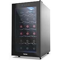 hOmelabs 18 Bottle Wine Cooler - Free Standing Single Zone Fridge and Chiller for Red and White Wines