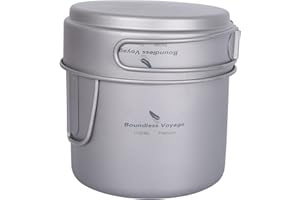 Boundless Voyage Titanium Pot Pan Set with Folding Handles Outdoor Camping Cooking Set Picnic Hiking Mess Kit Tableware Cookw