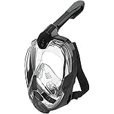Phantom Aquatics Original Full Face Snorkel Mask- Advanced Safety Breathing System Allows More Fresh Air While Snorkeling -180 Panoramic Viewing Anti Fog Anti Leak Foldable Snorkeling Mask
