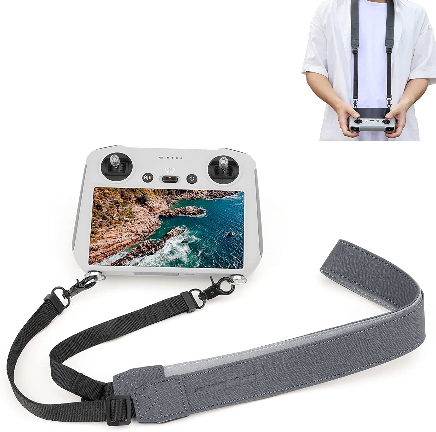 VOLOHAS Adjustable Strap with Aluminium Screw for DJI FLIP/Mini 4 Pro/Mavic 3/Mini 2/Mavic 2/Air 2/2S Shoulder Strap Extended Lanyard for DJI RC 2/RC/RC PRO/Smart Controller Remote Control