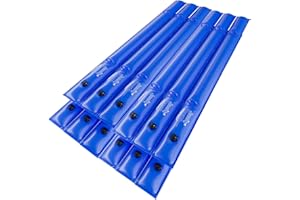 Juecity Pool Cover Water Bags, 12 Pack 8FT Water Tube for Swimming Pool, Water Weights for Pool Cover, Blue Pool Water Tubes with Handle, 28 Gauge（0.42mm）