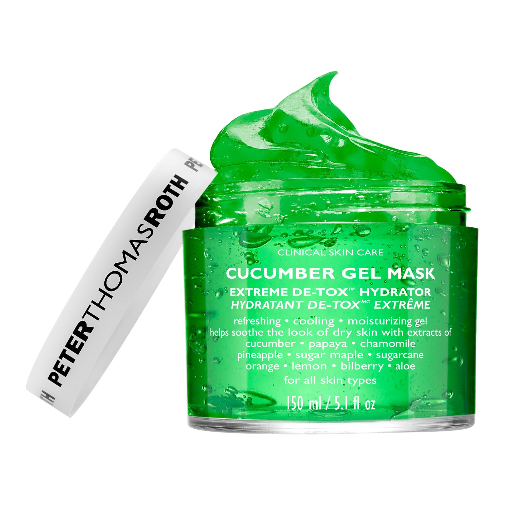 Cucumber Gel Mask Extreme De-Tox Hydrator, Cooling and Hydrating Facial Mask, Helps Soothe the Look of Dry and Irritated Skin