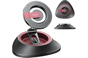 Nulaxy Magsafe Car Mount for Car Dashboard, [Ultra-Stable & Strong] Car Phone Holder with Rotating Base [Foldable Three-axis]