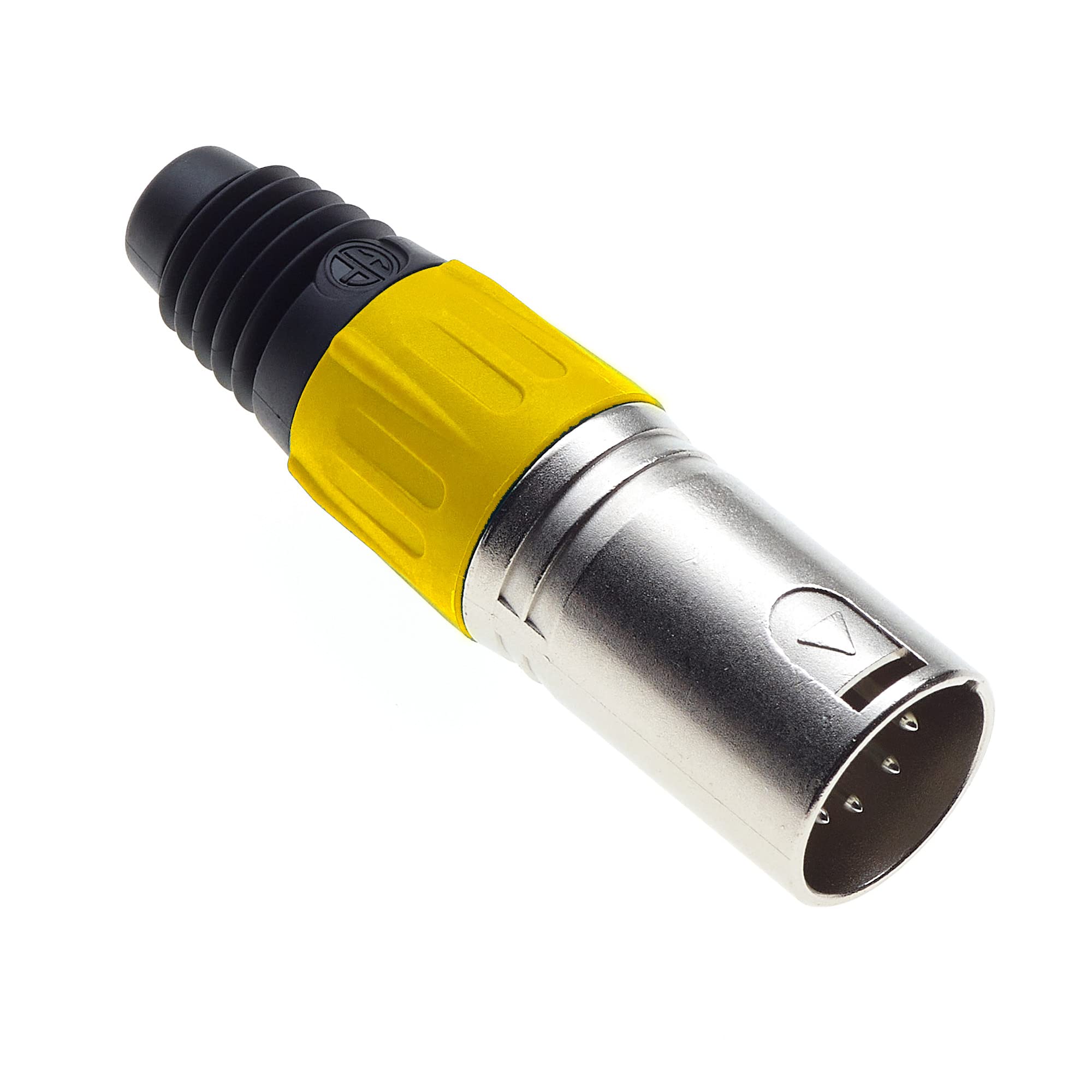 Keple 5 Pole XLR Plug, Yellow - Male Audio Mic Microphone DMX Plug Jack Plug, Nicked-Plated Adapter, Metal Construction Connector With Plastic Housing