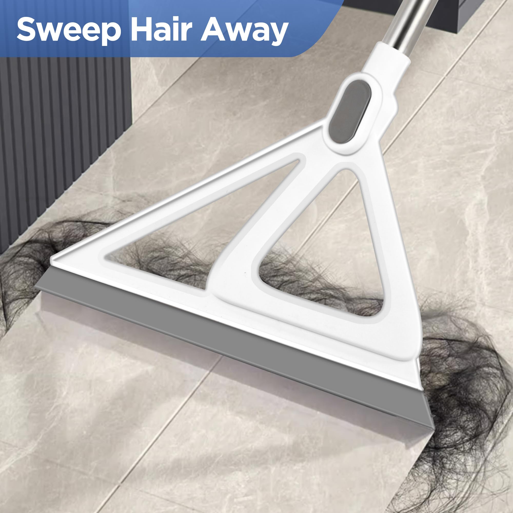 Multifunction Magic Broom, Squeegee Broom for Floor, Rubber Silicone Broom for Floor Cleaning, Magic Broom Sweeper for Living Room, Kitchen, Bathroom-Easy Dry The Glass (Grey, 54 INCH)