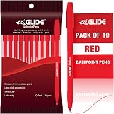 Eziglide 10-Pack Red Ballpoint Pens 1.0mm Medium Tip School Office