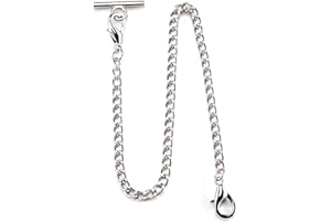TREEWETO Pocket Watch Vest Chain 14.7 inch (37.5 cm) Silver