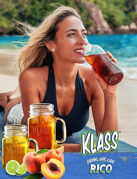 KLASS ICED TEA DRINK MIX – SUGAR FREE VARIETY PACK – PEACH & LIME BLACK TEA ON-THE-GO! (44 COUNT POWDER STICK PACKS) 5 CALORIES PER PACKET