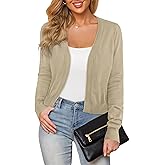 Plusashion Women's Cropped Cardigan Sweaters Long Sleeve Open Front Bolero Knit Shrugs for Dresses