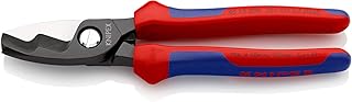 KNIPEX 95 12 200 Kabelschere mit Doppelschneide mit Mehrkomponenten-Hüllen 200 mm