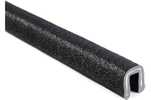 Trim-Lok Rubber-Lok – Fits 1/4” Edge, 17/32” Leg Length, 25’ Length, Black, Sand Texture – Flexible PVC/Aluminum Edge Trim for a Secure Grip – Edge Protector for Sharp/Rough Surfaces, Easy to Install