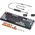 ROYALAXE L98 Wireless Mechanical Keyboard with 1.14” TFT LCD, Hot-swappable RGB Keyboard with Gateron G Yellow Pro Switches, Bluetooth/2.4G/Wired, Gasket Mount, PBT Keycaps, Charcoal Gray