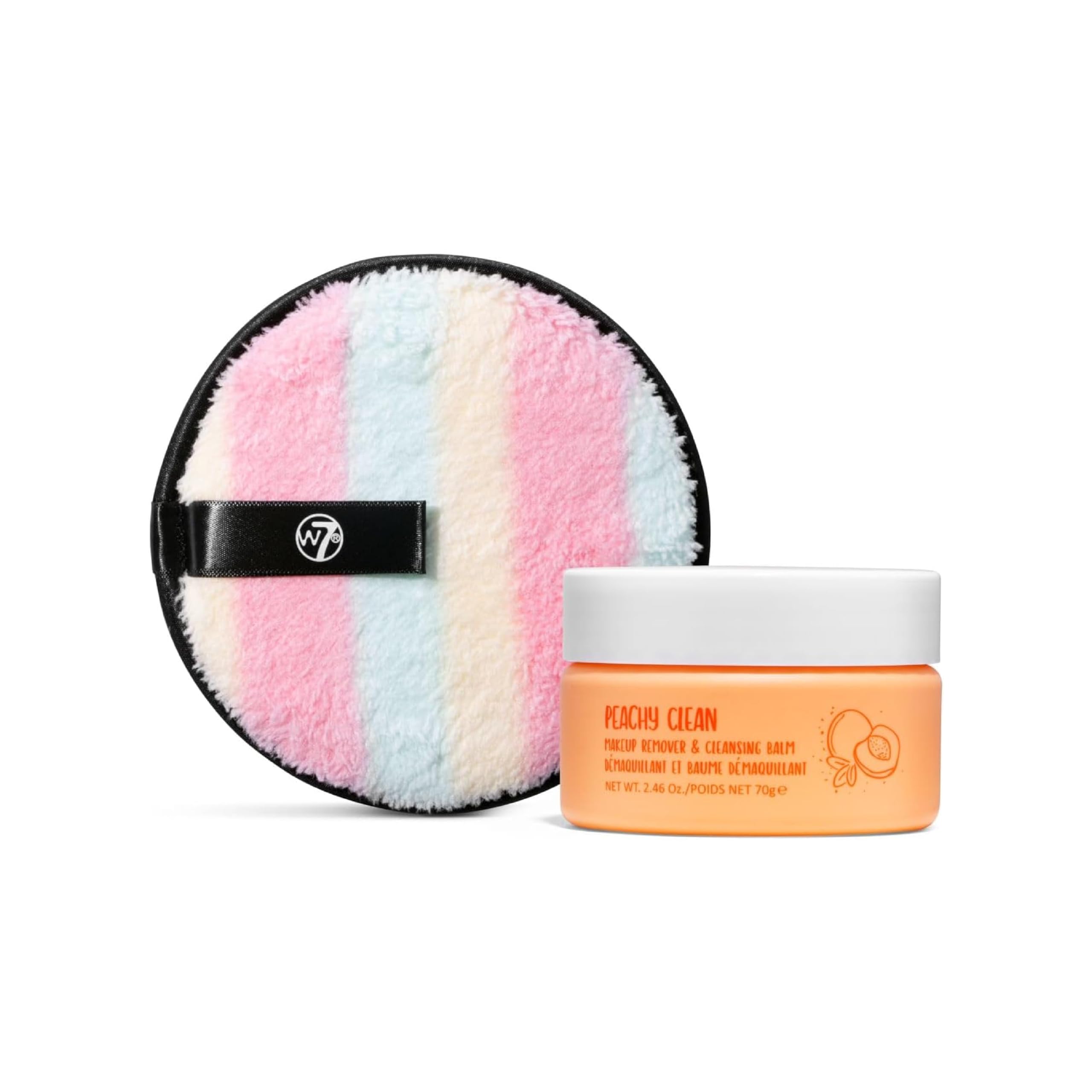 W7 Peachy Clean Makeup Melt Set – Cleansing Balm & Remover Pad for a Peach-Perfect Skincare Routine – The Ultimate Makeup Melting Dream Team! - Gentle, Hydrating & Effortless
