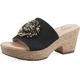 Cliffs by White Mountain Women's Cushioned Birkley Floral Platform Sandal
