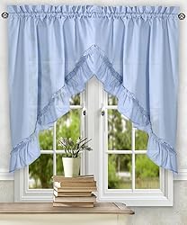 Simple Comfort Stacey 60-by-38 Inch Ruffled Swag