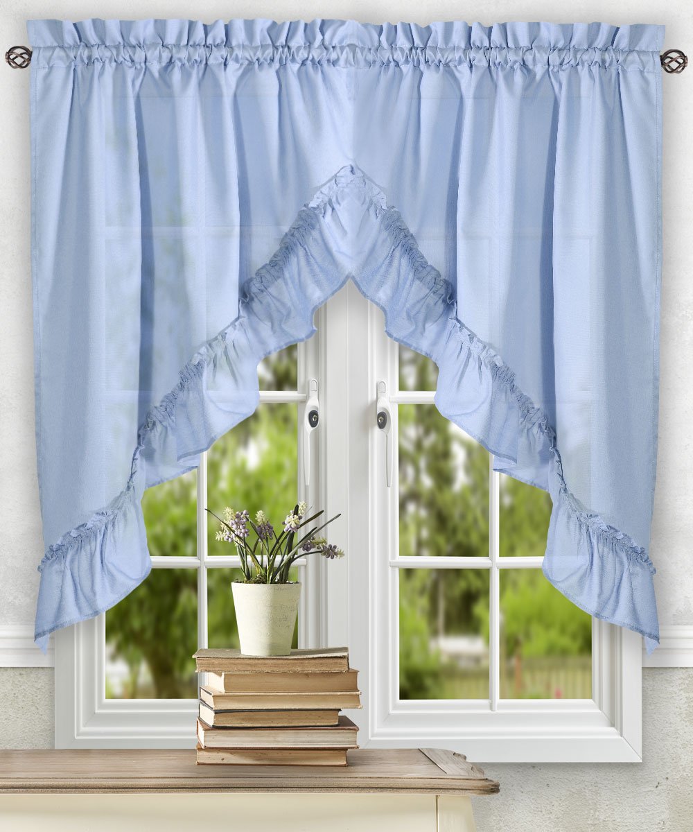 Simple Comfort Stacey 60-by-38 Inch Ruffled Swag