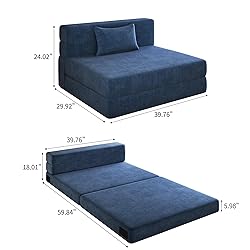 Luoxiao Folding Sofa Bed with Pillow, Foldable Sofa