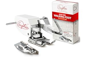 Open Toe Walking Foot with Guide – Compatible with Brother Sewing Machine, 7mm Low Shank Attachment, Bonus 1/4 Inch Quilting 