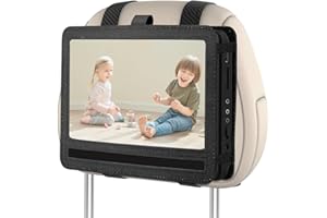 BWBWND DVD Player Headrest Mount Holder, 9" to 10" Automotive Back Seat Headrest Holder, Portable Car DVD Player Mount Adjustable Strap Case